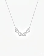 Four-Heart Geometric Necklace