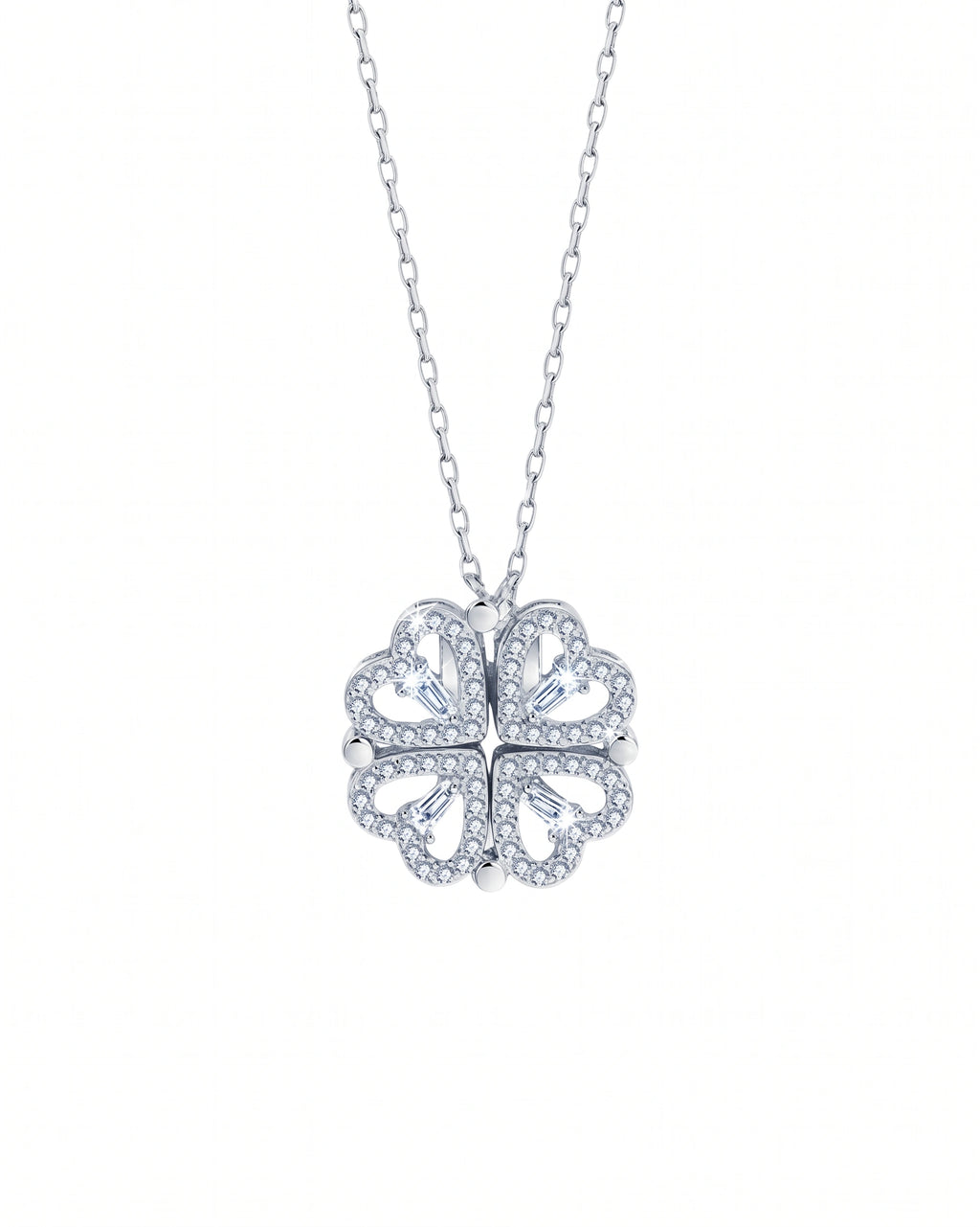 Four-Heart Geometric Necklace