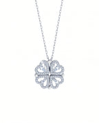 Four-Heart Geometric Necklace