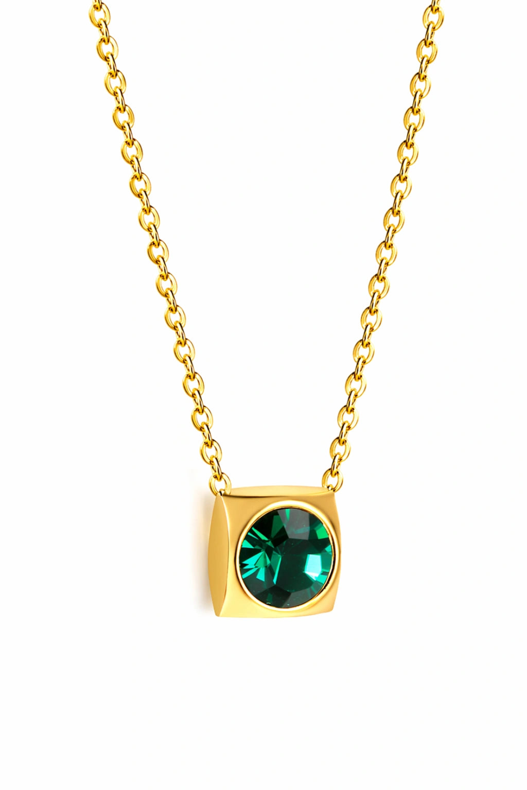 Green Stone Pendant Necklace