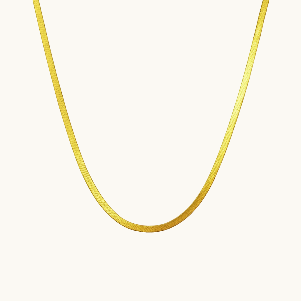 18K Gold Blade Chain Necklace