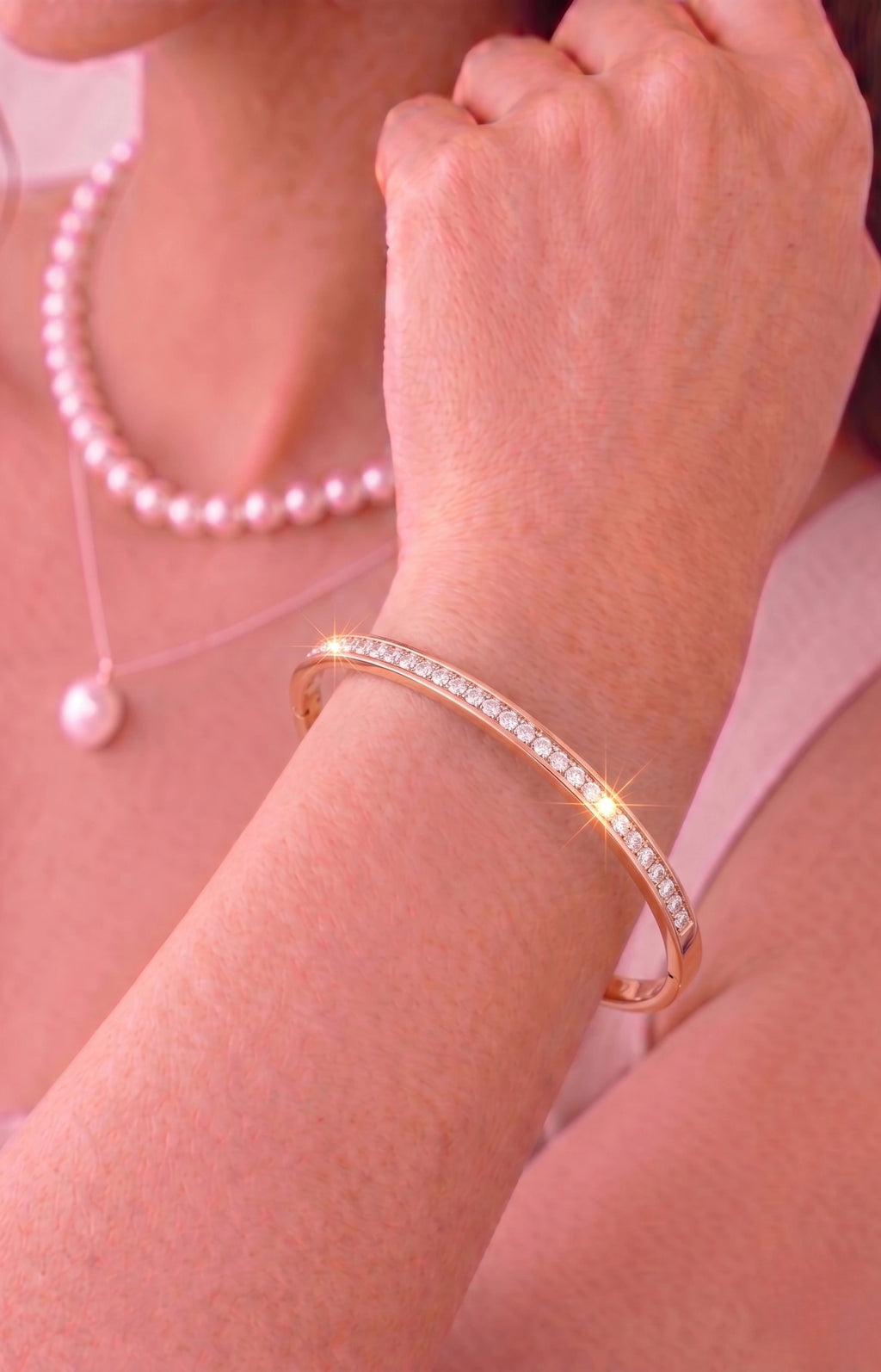 Luminous Grace: Diamond Accent Bangle