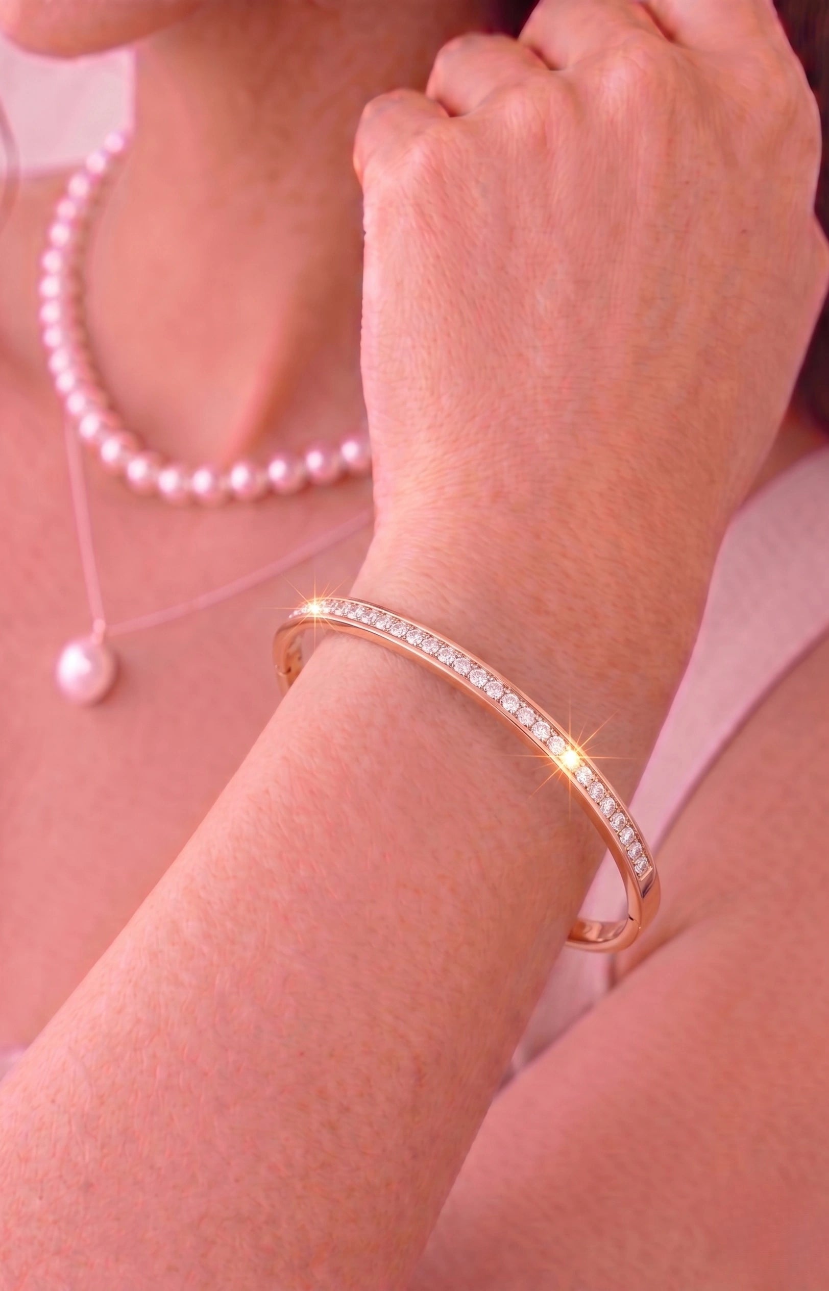 Luminous Grace: Diamond Accent Bangle