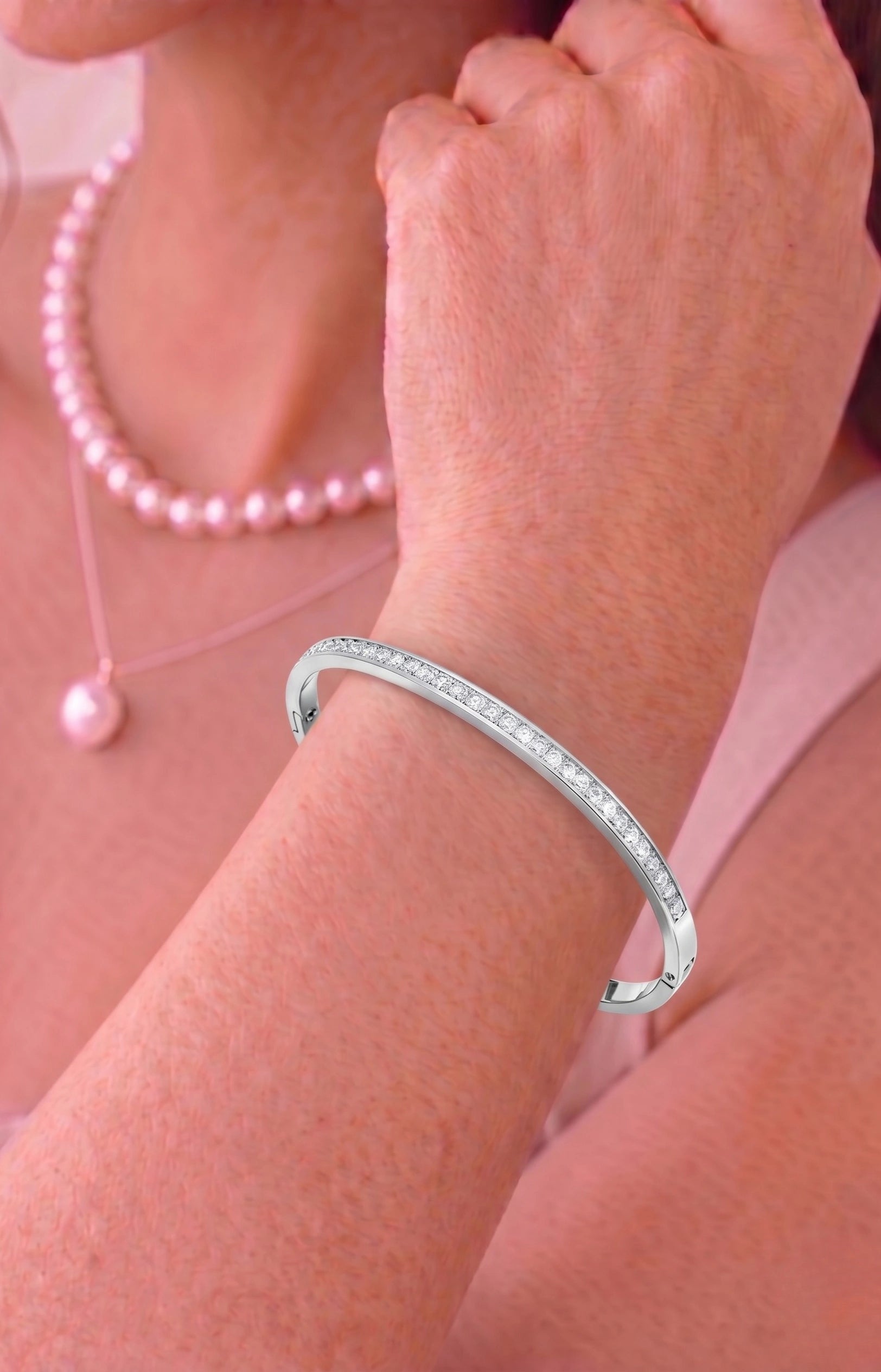 Luminous Grace: Diamond Accent Bangle