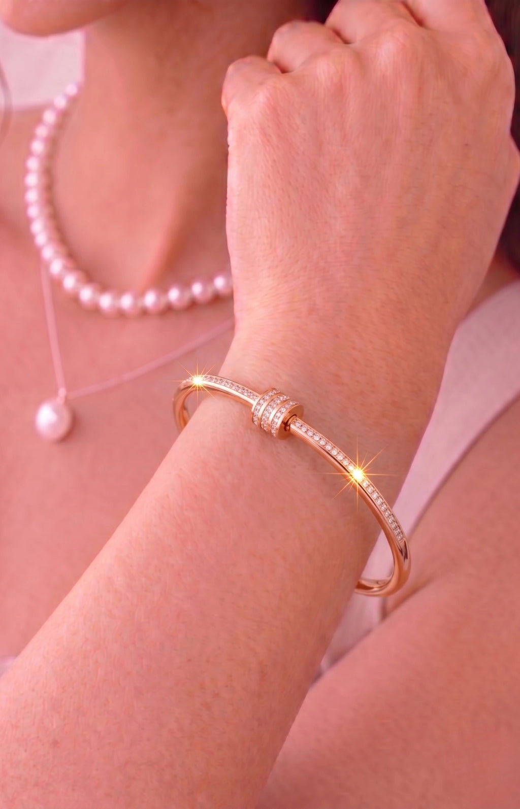 Timeless Sparkle Gold Plated Bangle