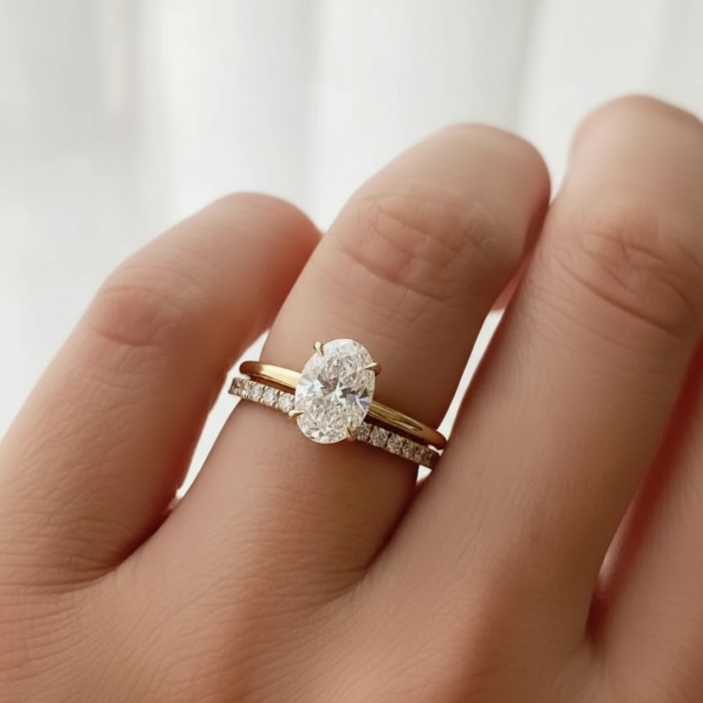 Classic Geometric Zircon Copper Ring