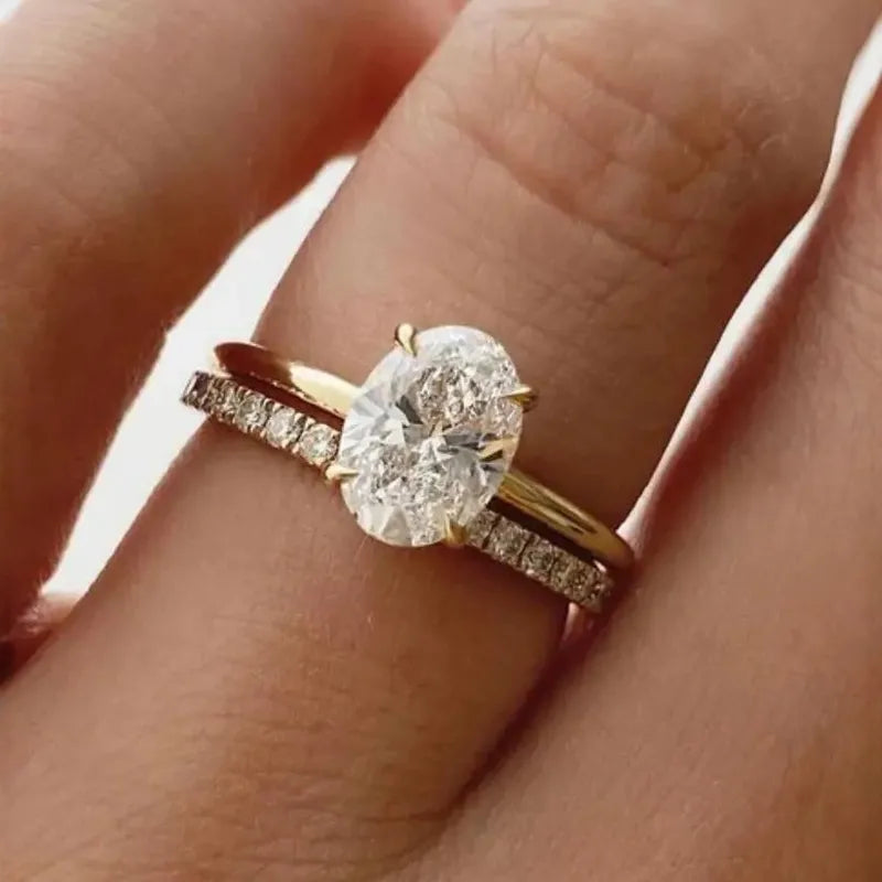 Classic Geometric Zircon Copper Ring