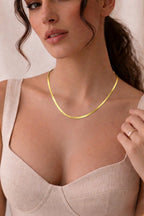 18K Gold Blade Chain Necklace