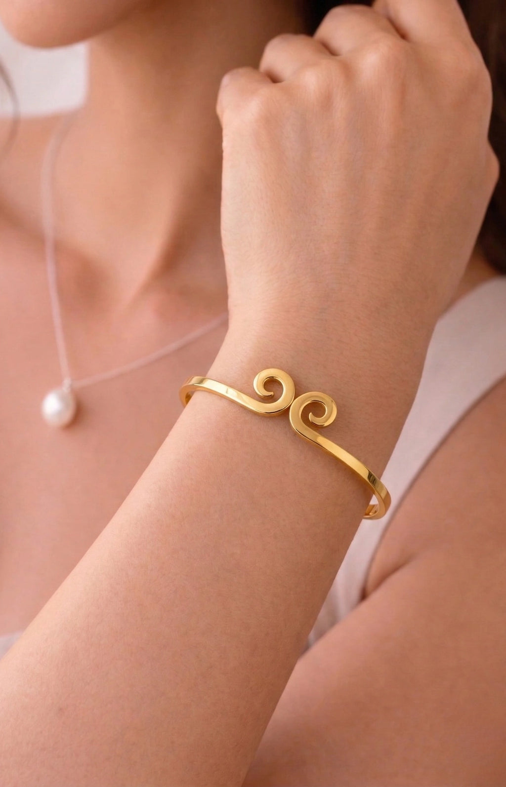 Eternal Swirl: Minimal Charm Bangle