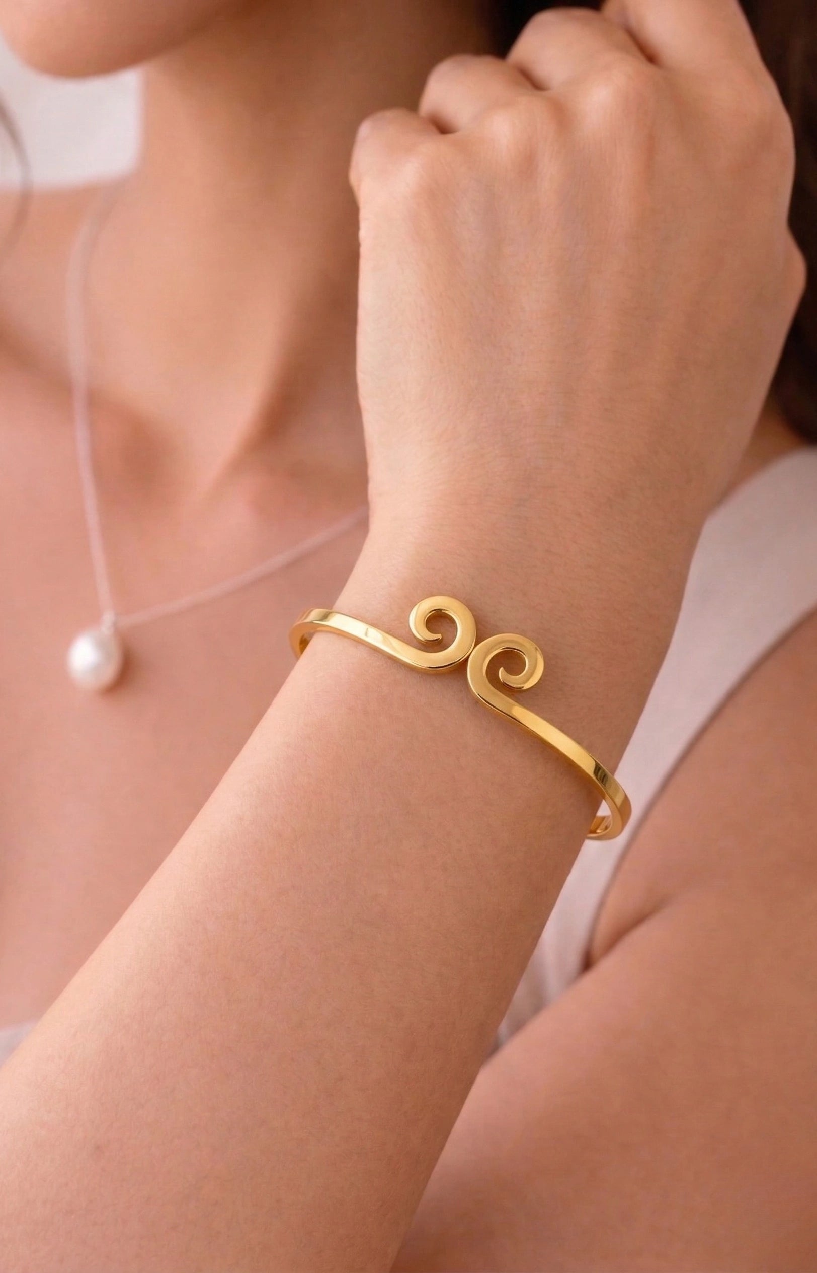 Eternal Swirl: Minimal Charm Bangle
