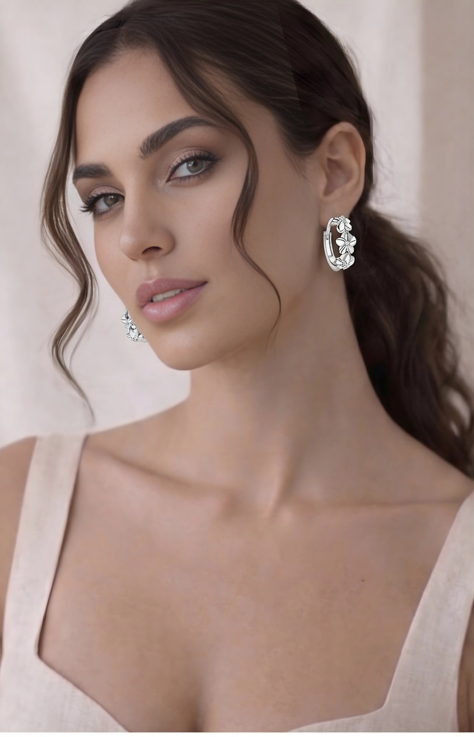 Flower Hoop Earrings